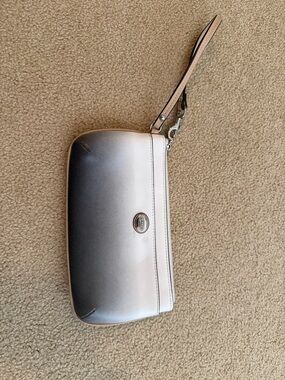 Coach Ombre Silver to Cream Wristlet Clutch